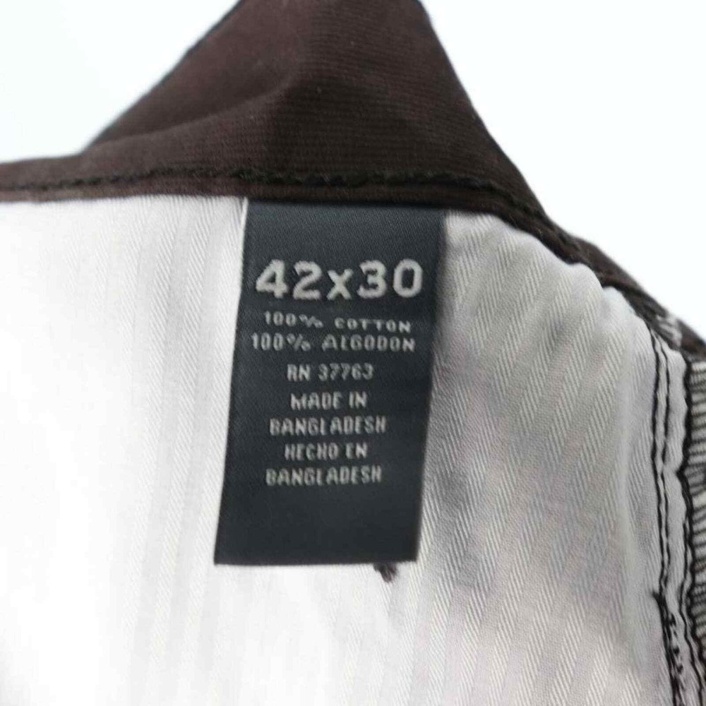 Cotton Casual Pants Brown Chinos Straight Leg Everyday Comfort 42x30 - Picture 7 of 13